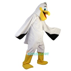 white Pelican Toucan Uniform, white Pelican Toucan Mascot Costume